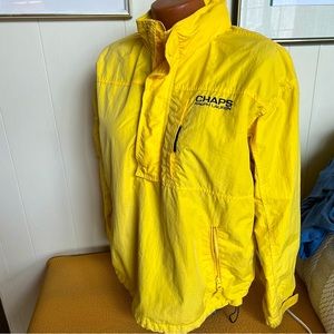 Chaps Ralph Lauren yellow pullover jacket nylon windbreaker Mesh lined M Nice!!
